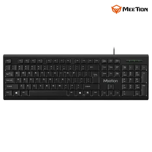 MeeTion  Office USB Wired Standard Corded Keyboard-Full Size Black  Arabic , English (MT-K100-RS) - Meetion - Image 2