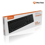 MeeTion  Office USB Wired Standard Corded Keyboard-Full Size Black  Arabic , English (MT-K100-RS) - Meetion