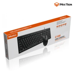 طقم لوحة مفاتيح وماوس سلكي ميشن MT-C100-RS عبر USB – تصميم مريح، مفاتيح هادئة، ماوس بصري 1000 DPI، لوحة مفاتيح كاملة، توصيل وتشغيل مباشر