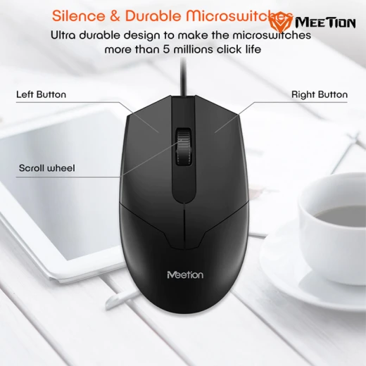طقم لوحة مفاتيح وماوس سلكي ميشن MT-C100-RS عبر USB – تصميم مريح، مفاتيح هادئة، ماوس بصري 1000 DPI، لوحة مفاتيح كاملة، توصيل وتشغيل مباشر - ميشن - Image 4