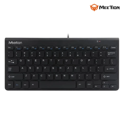 Meetion Wired USB Mini Keyboard Ultra-thin and lightweight design Black - Arabic , English Layout Language (K400-RS) Meetion Wired USB Mini Keyboard Ultra-thin and lightweight design Black - Arabic , English Layout Language (K400-RS)