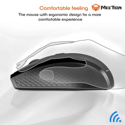 MeeTion Computer Wireless Keyboard and Mouse Bundle -Black Arabic , English Layout Language(MT-C4120-RS ) - Meetion - Image 3