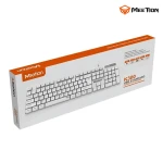 Meetion  Wired USB Standard Keyboard  Full-Size Spill-Resistant Quiet Membrane Keyboard -White - Arabic , English Layout Language   (MT-K300-RS) - Meetion