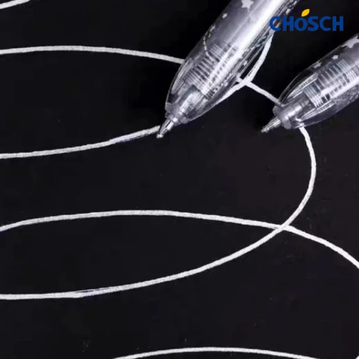 قلم جل لامع نوع كوش برأس 1.0 مم وسعة حبر طويلة، 3 ألوان، عبوة 4 أقلام، مناسب للكتابة على الورق وخاصة الورق الأسود (-360) - تشوش - Image 2