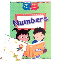 كتاب لوح أبيض قابل للمسح لتعلّم الأرقام – الحجم 33.5 × 24 سم، 10 صفحات (1709)