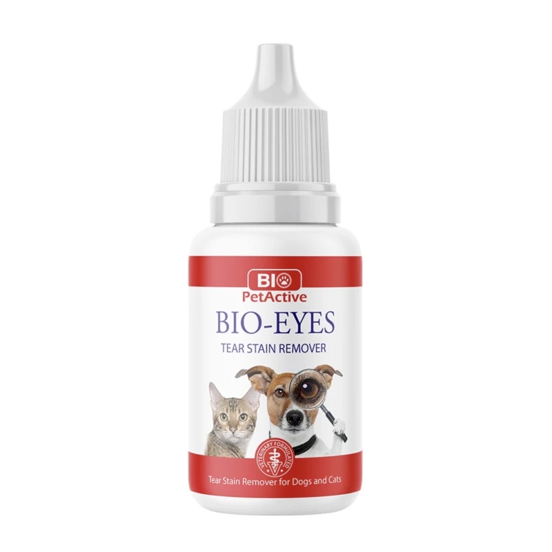 Bio PetActive BIO-EYES Tear Stain Remover for Cats & Dogs, Safe Daily Eye Cleaner for Tear Stains & Discoloration, 50 ml, Made in Turkey - Bio PetActive