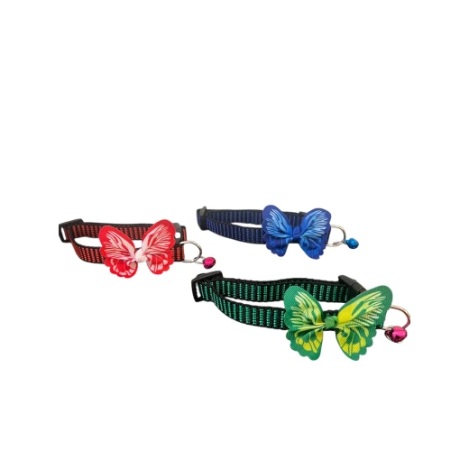 pets Cat Collar with Butterfly and Bell – Stylish and Functional - Pets - Image 2