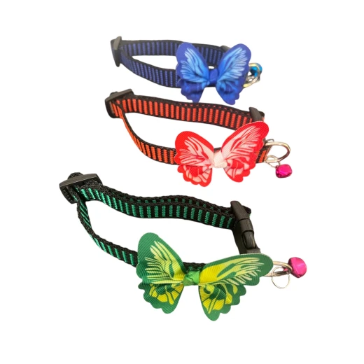 pets Cat Collar with Butterfly and Bell – Stylish and Functional - Pets - Image 3