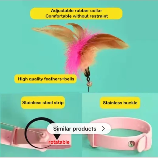 Cat Play Toy – Adjustable Collar with Play Wand from pets - Pets - Image 2