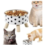 Pets Elevated Polka Dot Pet Food Bowl , one size - Pets
