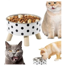 Pets Elevated Polka Dot Pet Food Bowl , one size
