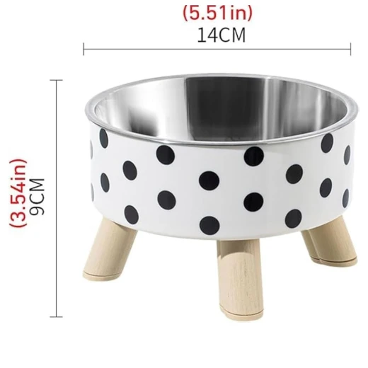 Pets Elevated Polka Dot Pet Food Bowl , one size - Pets - Image 3