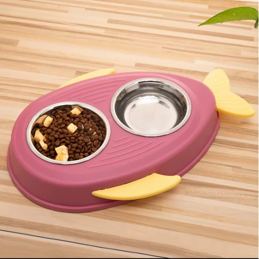 Pets Fish Design Double Pet Food and Water Bowl - Pets - Image 2