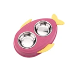 Pets Fish Design Double Pet Food and Water Bowl - Pets