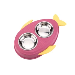 Pets Fish Design Double Pet Food and Water Bowl