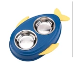 Pets Fish Design Double Pet Food and Water Bowl - Pets
