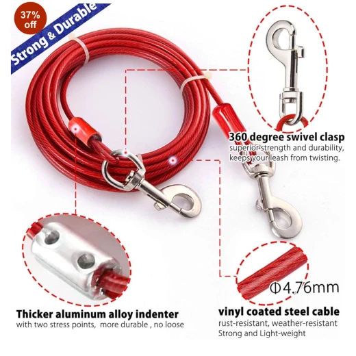 Pets Heavy-Duty Tangle-Free Dog Tie Out Cable,4.76mm - Pets - Image 2