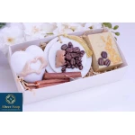 A gift box of luxurious coffee-scented soap, carefully crafted to provide a warm and refreshing fragrance experience for the skin, ideal as a special gift for coffee lovers and adding an elegant touch to any special occasion or everyday use - Abeersoap