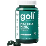 Goli Matcha Mind Gummies - 60 Count - Green Tea Leaves Powder with Cognizin for Focus, Attention and Brain Health, Vegan, Non-GMO, Gluten-Free & Gelatin Free. - Goli