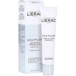 LIERAC Cica-Filler Anti-Wrinkle Cream: Repairing Anti-Ageing Cream with Hyaluronic Acid and Pro Collagen, Normal to Dry Skin, 40 ml