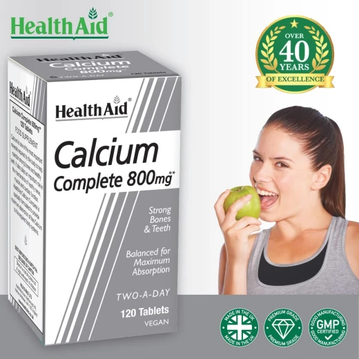 HealthAid Calcium Complete 800mg – Calcium Supplement Tablets – Daily Nutritional Support – 120 Tablets - HealthAid - Image 2