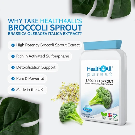 Health4All Broccoli Sprout Extract 15,000mg – 7,500mcg Activated Sulforaphane – 60 Vegan Capsules – High Strength Broccoli Supplement - Health4all - Image 2