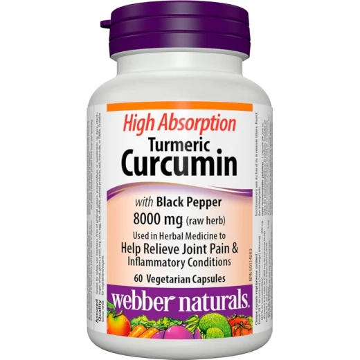 Webber Naturals Turmeric with Black Pepper, Curcumin Supplement for Joint Pain, Inflammation & Antioxidant Support, Herbal Remedy for Joint Health Webber Naturals Turmeric with Black Pepper, Curcumin Supplement for Joint Pain, Inflammation & Antioxidant Support, Herbal Remedy for Joint Health