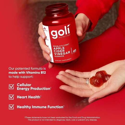 Goli Apple Cider Vinegar Gummies - Vitamin B12, Probiotics to Address Bloating. No Artificial Sweeteners, No Sugar Alcohols. Vegan, Plant Based, Non-GMO, Gluten-Free & Gelatin Free - Goli - Image 2