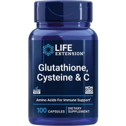Life Extension Glutathione Cysteine and Vitamin C antioxidant supplement supports immune health and detox