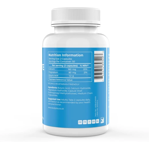 BodyBio Butyrate – Postbiotic Gut Health Supplement with Butyric Acid, Calcium & Magnesium – Digestive Wellness Support - Bodybio - Image 2