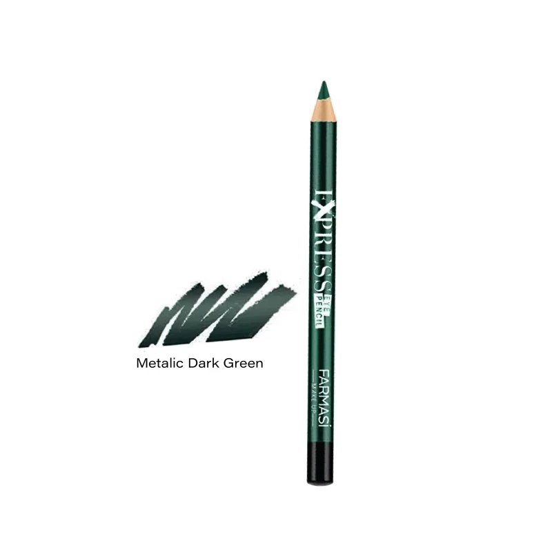 Farmasi Express Metallic Dark Green Eyeliner Pencil Long Lasting Eye Makeup for Defined Eyes - Farmasi