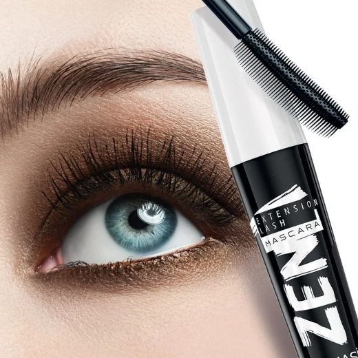 FARMASi Zen Extension Lash Mascara, Lengthening & Volumizing Effect, Clump-Free Definition, Smudge-Free Wear, Silicone Brush for Separated Fuller-Looking Lashes, Blackest Black - Farmasi - Image 2