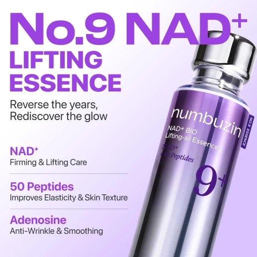 numbuzin No.9 NAD+ BIO Lifting Serum for Glow, Firming & Wrinkles, Peptide Facial Serum for Sagging Skin, Fine Lines & Elasticity, Hydrating & Tightening Formula, Korean Skincare 1.69 fl oz - Numbuzin - Image 4