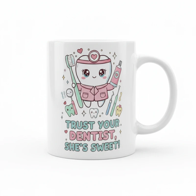 Cute Dentist Mug – Trust Your Dentist, She’s Sweet! - 100% Organic