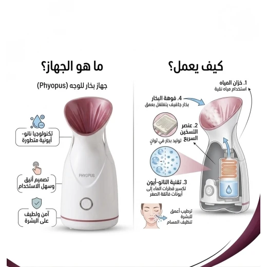 Nano Facial Steamer for Deep Skin Hydration and Pore Cleansing, Portable Face Steam Device with Fine Mist Technology for Skincare Preparation and Daily Beauty Routine, Compact 25 x 14 cm Home Use Design - Maya - Image 2