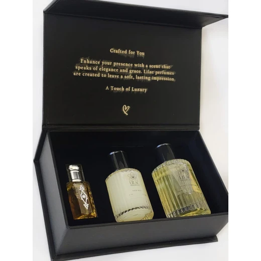 مجموعة هدايا عطر بيور سيرينيتي للنساء من ليلك، عطر وبخاخ شعر ومسك للجسم برائحة رومانسية مجموعة هدايا عطر بيور سيرينيتي للنساء من ليلك، عطر وبخاخ شعر ومسك للجسم برائحة رومانسية