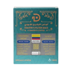 Dimitir's Coffee Colombia Decaf Medium To Dark Roast Specialty Coffee Filter Bags (7-Pack) | Single Origin Arabica Easy Brew On-the-Go
