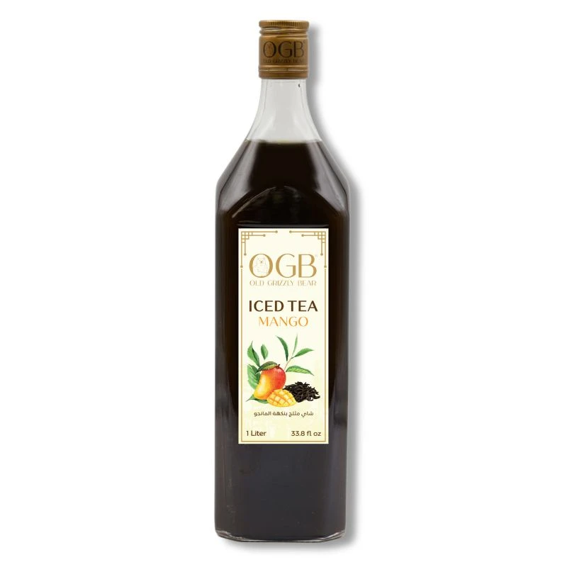 OGB Mango Tea Syrup 1 liter A tropical blend of tea and mango for a delicious drink - Old Grizzly bear