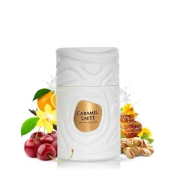 عطر لـو بونير كراميل لاتيه أودي بارفيوم 100 مل، عطر فاخر يجمع بين حلاوة الكراميل الغني ودفء القهوة مع قاعدة من الفانيليا الناعمة