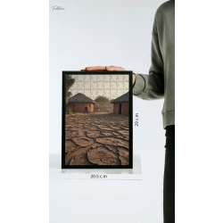 بازل 120 قطعة, "الأكواخ الإفريقية " بتصميم لوحة مائية, 20.5 × 29 سم, مناسب للكبار والأطفال, من سلسلة المناظر الثقافية من فولكلور