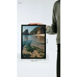 بازل 120 قطعة, "خس البحر" بتصميم لوحة مائية, 20.5 × 29 سم, مع قصة قصيرة مرفقة وإطار زجاجي هدية لتعليق الصورة بعد التركيب من الفولكلور