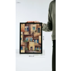 بازل 120 قطعة, منازل تراثية بتصميم سلالم, لوحة مائية, 20.5 × 29 سم, مناسب للكبار والأطفال