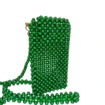 Handcrafted Acrylic Beaded Mobile Phone Bag Gold Accessories & 103cm Shoulder Strap Elegant Crossbody Purse for Women Unique Gift, Made with Love
