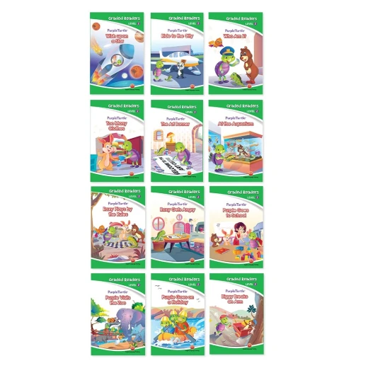 Purple Turtle Graded Readers, Level 2 (Box Set) | 12 Soft Cover English Storybooks for Early Readers Purple Turtle Graded Readers, Level 2 (Box Set) | 12 Soft Cover English Storybooks for Early Readers