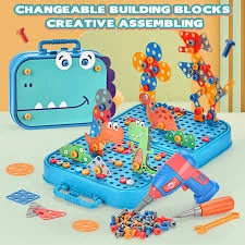 AS Art The Original Little Engineer Box 4D, 224 Pieces Building Set with Electric Drill, 43+ Patterns, STEM Toy for Kids Ages 3+ - AS art - Image 3
