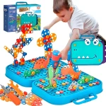 AS Art The Original Little Engineer Box 4D, 224 Pieces Building Set with Electric Drill, 43+ Patterns, STEM Toy for Kids Ages 3+ - AS art