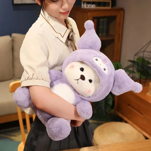 Hoodie Bear – Purple Edition – 40cm | Soft Plush Toy with Hoodie – Cute Gift or Room Décor - AS art - Image 2