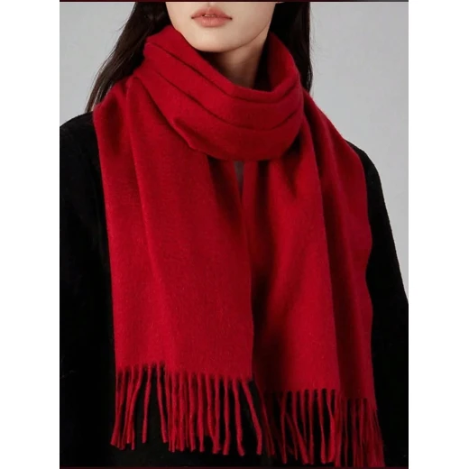 long red mohair scarf 30*175 offers ultimate comfort and modern style without any added weight - AS art - Image 2