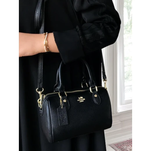Coach Mini Rowan Bag - Royal Black - Master Copy with all accessories - AS art - Image 2