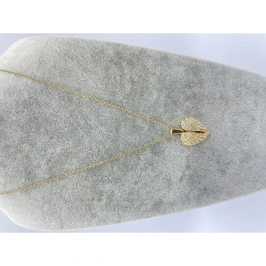 AURA Gold necklace in the shape of a wing with a hidden heart-shaped message color guaranteed - Aura - Image 3